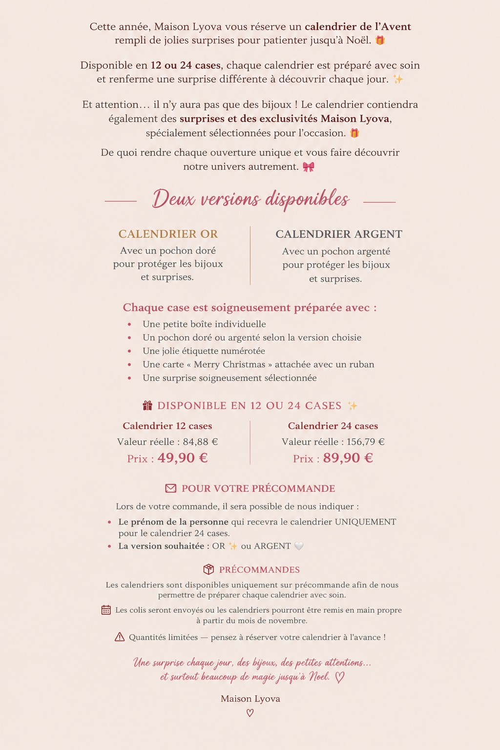 CALENDRIER DE L'AVENT