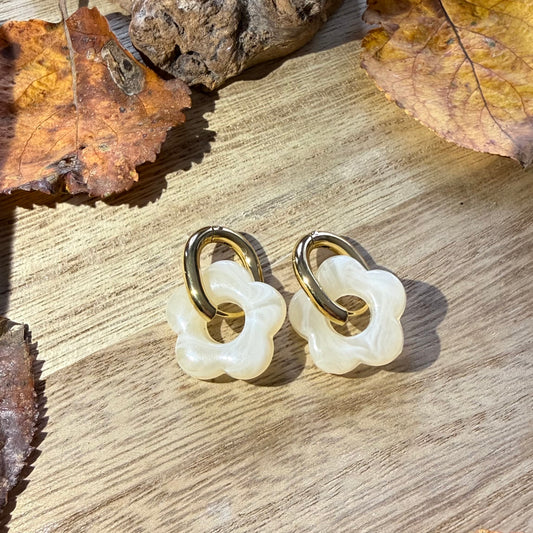BOUCLES D’OREILLES FLEUR NACRÉE